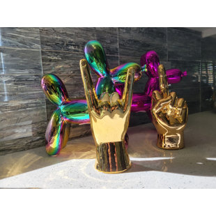 Interior Illusions Plus Gold Rock On hand Tabletop - 9in tall