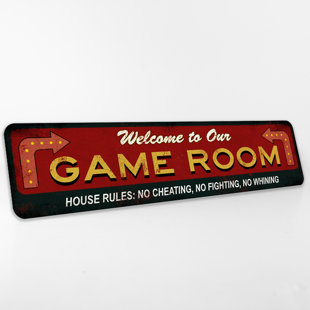 CHICO CREEK SIGNS Welcome to our Game Room Vintage Looking Metal Sign