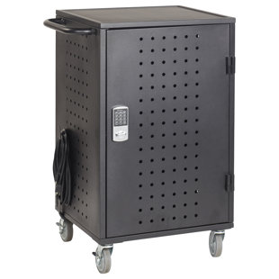 ECR4Kids 30-Bay Charging Cart, Classroom Storage, Black