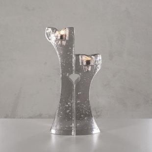 KOSTA BODA Connect 2 Piece Glass Tabletop Candlestick Set