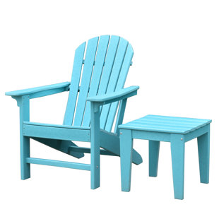 AMERICAN ECO LIVING Plastic Adirondack Chair with Table