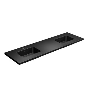 DYCONN 74'' Mixture Of Stone/Aluminum & Resin Double Bathroom Vanity Top with Sink