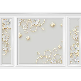 IDEA4WALL Peel & Stick Floral Wall Mural