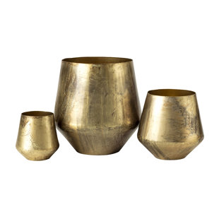 SEASONAL ABODE Metal Indoor Pot Planter (Set of 3)