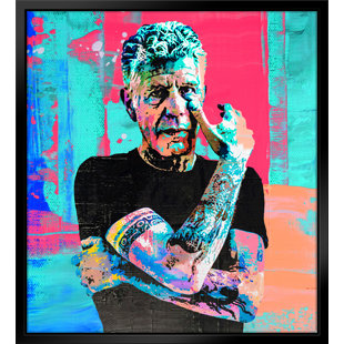 ATX ART GROUP LLC Anthony Bourdain Pop Art-Giclee on Canvas with Float Frame Horizontal