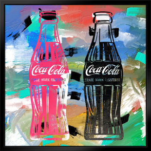 ATX ART GROUP LLC Inspired by Coca Pop Art-Giclee on Canvas with Float Frame Vertical