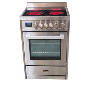 BRAVO KITCHEN 24" 2 Cubic Feet Smart Electric Free Standing Range with 4 Burners