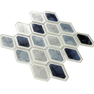 SYMPLE STUFF Naniouni 12" x 12" Glass Honeycomb Random Mosaic Wall Tile
