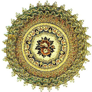 SANA ENTERPRISES Polyester Floral Round Doily (Set of 4)