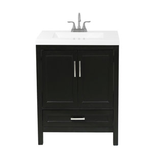 AMLUXX Salerno 25'' Single Bathroom Vanity with Solid Surface Top