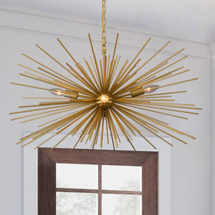 EVERLY QUINN Rixa 4 - Light Iron Dimmable Sputnik Sphere Chandelier