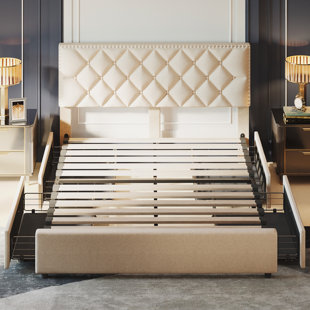 ROSDORF PARK Chasidy Upholstered Metal Platform Storage Bed
