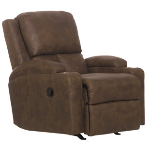 HOKKU DESIGNS Ericksen Upholstered Rocker Recliner with 2 Stainless Steel Cupholders