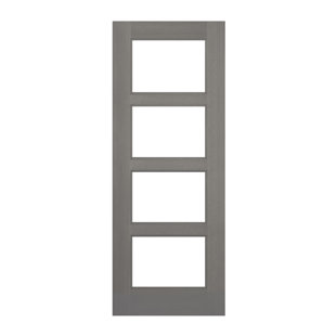 KNOCKETY Continental Stained Mahogany Prehung Front Entry Door