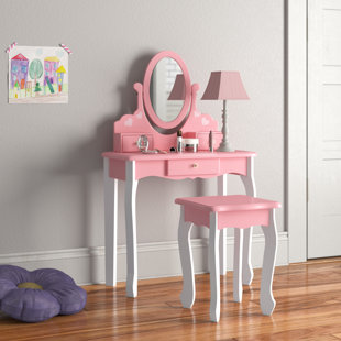 ANDOVER MILLS™ BABY & KIDS Camron Solid Wood Kids Vanity Set with Mirror