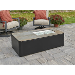 THE OUTDOOR GREATROOM COMPANY Kinney Linear Steel Propane/Natural Gas Fire Pit Table
