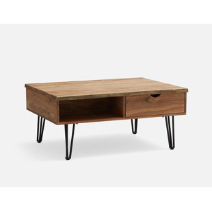 INDUS MODERN Terre Lift-Top Coffee Table With Live Edge And Storage