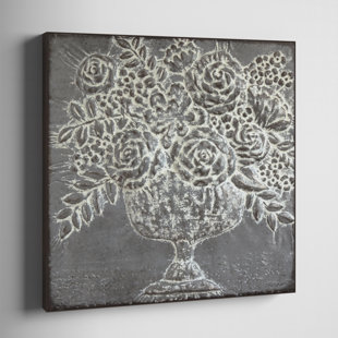 KELLY CLARKSON HOME Square Metal Floral Bouquets Wall Décor with Distressed Antique Finish