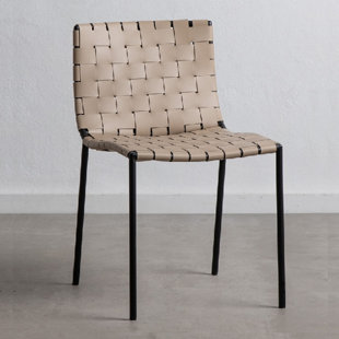 WILLISTON FORGE Bensonhurst Leather Weave Side Chair