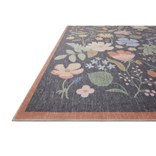 Rifle Paper Co. x Loloi Cotswolds COT-01 Strawberry Fields Black Rug