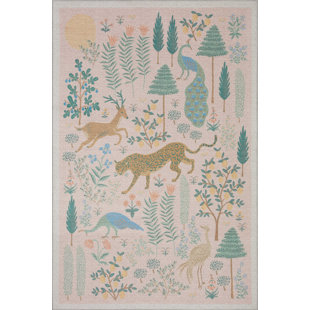 Rifle Paper Co. x Loloi Menagerie MEN-01 Les Fauves Blush Rug