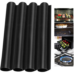 ETERNAL NIGHT 4 Pack Oven Liners Mats For Bottom Of Electric Gas Oven, Reusable Nonstick Oven Protector Liner Heat Resistant Grill Mats For Outdoor Grill