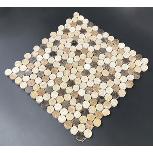ES STONE 0.75" x 0.75" Marble Penny Round Mosaic Wall & Floor Tile
