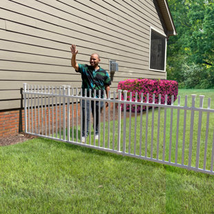 ZIPPITY OUTDOOR PRODUCTS 41in H x 44in W (2 Panels) No Dig Zippity Burbank Fence Panel Kit, No Dig Fence Panels, White Vinyl Fences for Yard, Temporary Fence for Backyard, White Picket Fence Garden Border, DIY Fence ZP19057