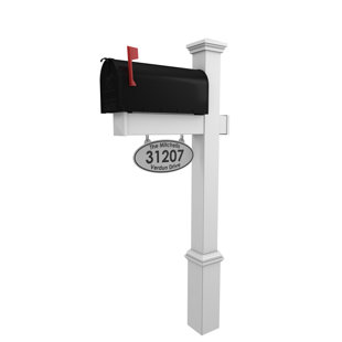 4EVER PRODUCTS Personalized Post Mounted Mailbox with Address Plate