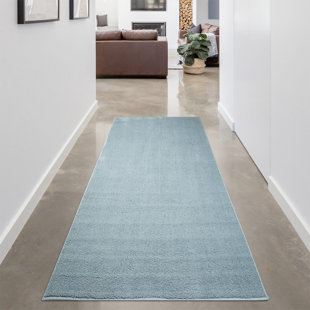HOUSE OF HAMPTON Anita Flatweave High Pile Pale Blue Rug
