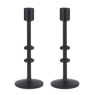WILLISTON FORGE Jhara 9'' H Iron Tabletop Candlestick (Set of 2)