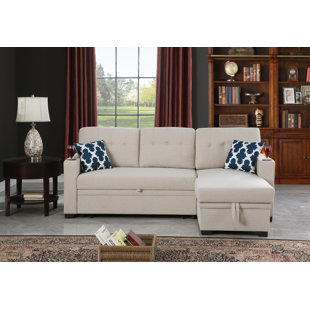 EBERN DESIGNS 84" Wide Reversible Sleeper Sofa & Chaise