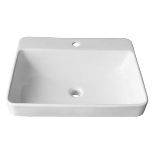 AGUA CANADA 19'' White Ceramic Rectangular Bathroom Sink