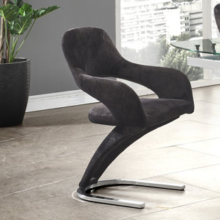 ORREN ELLIS Lenhardt Velvet Solid Back Arm Chair (Set of 2)