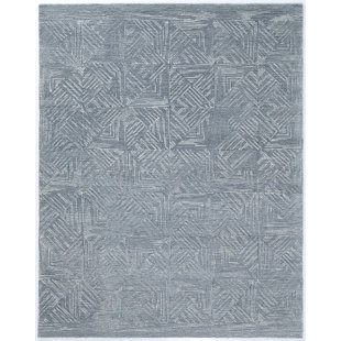 NUSTORY Shale Hand Tufted Area Rug in Denim