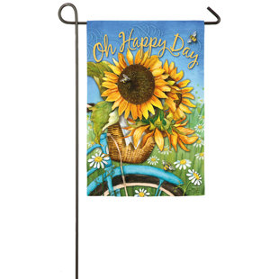 READIVAC Happy Day Sunflowers 2-Sided Polyester 18 x 13 in. Garden Flag