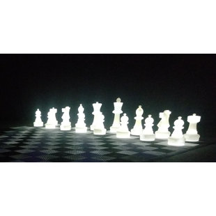 MEGACHESS 25" Tall Light-Up Giant Chess Set - Day/Night Set - White Side Illuminates White