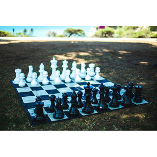 MEGACHESS 16" Giant Plastic Chess Set with Quick Fold Nylon Board