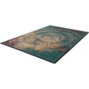 AGNELLA Ann Machine Woven Blue/Yellow/Red Rug