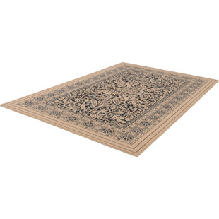 AGNELLA Joanne Machine Woven Black/Beige Rug