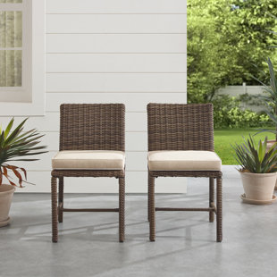 LONGSHORE TIDES Awa Outdoor Dining Side Chair with Cushion (Set of 2)