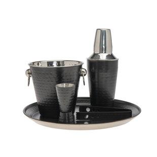 GODINGER SILVER ART CO Hammered Fynch 5 Piece Bar Tool Set