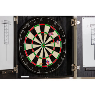 HATHAWAY GAMES Winchester Sisal Dartboard and Cabinet Set with Darts