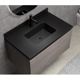 DYCONN 37'' Mixture Of Stone/Aluminum & Resin Single Bathroom Vanity Top with Sink