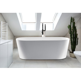 CASTELLOUSA Scarlett 59" x 30" Freestanding Soaking Acrylic Bathtub