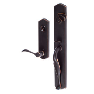SURE-LOC HARDWARE Wasatch Handleset with Deadbolt and Sandstone Door Lever and Sandstone Rosette