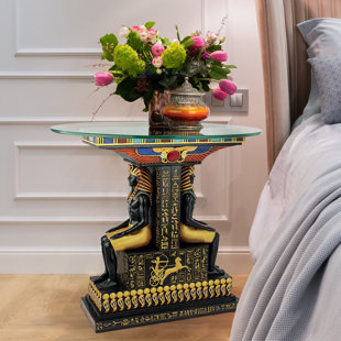 DESIGN TOSCANO Egyptian Pharaoh Figurine End Table