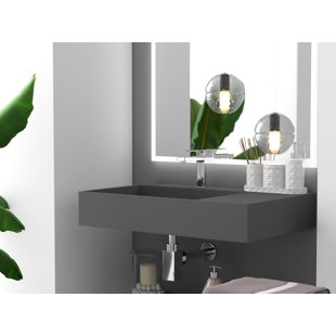 CASTELLOUSA Juniper 30" Wall Mounted Bathroom Sink With Left Basin