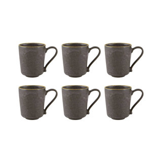 CASA ALEGRE Gold Stone Mug 11 Oz Bronze, Set of 6 (Set of 6)