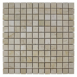 SYMPLE STUFF Artigoran Cream Marfil 1"x1" Natural Stone Grid Mosaic Tile